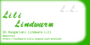 lili lindwurm business card